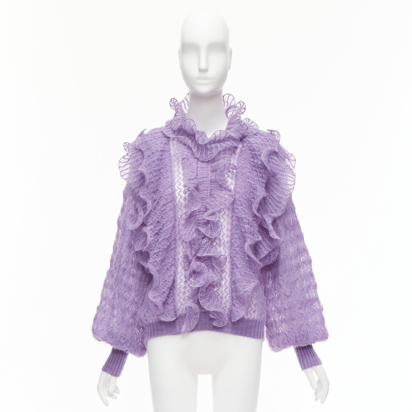 Alberta Ferretti Ruffle Knit Sweater - Image 11