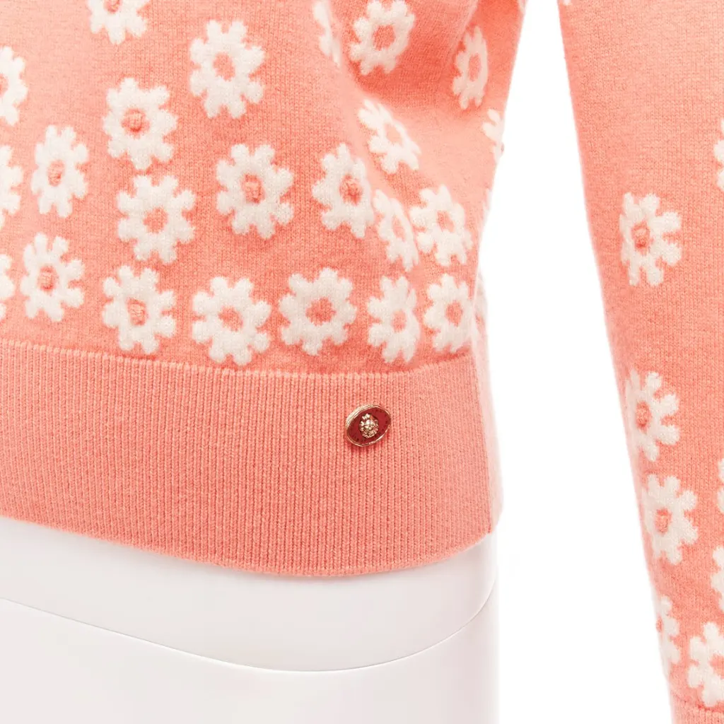 Chanel Floral CC Pullover Orange Cashmere Never worn - Back View
