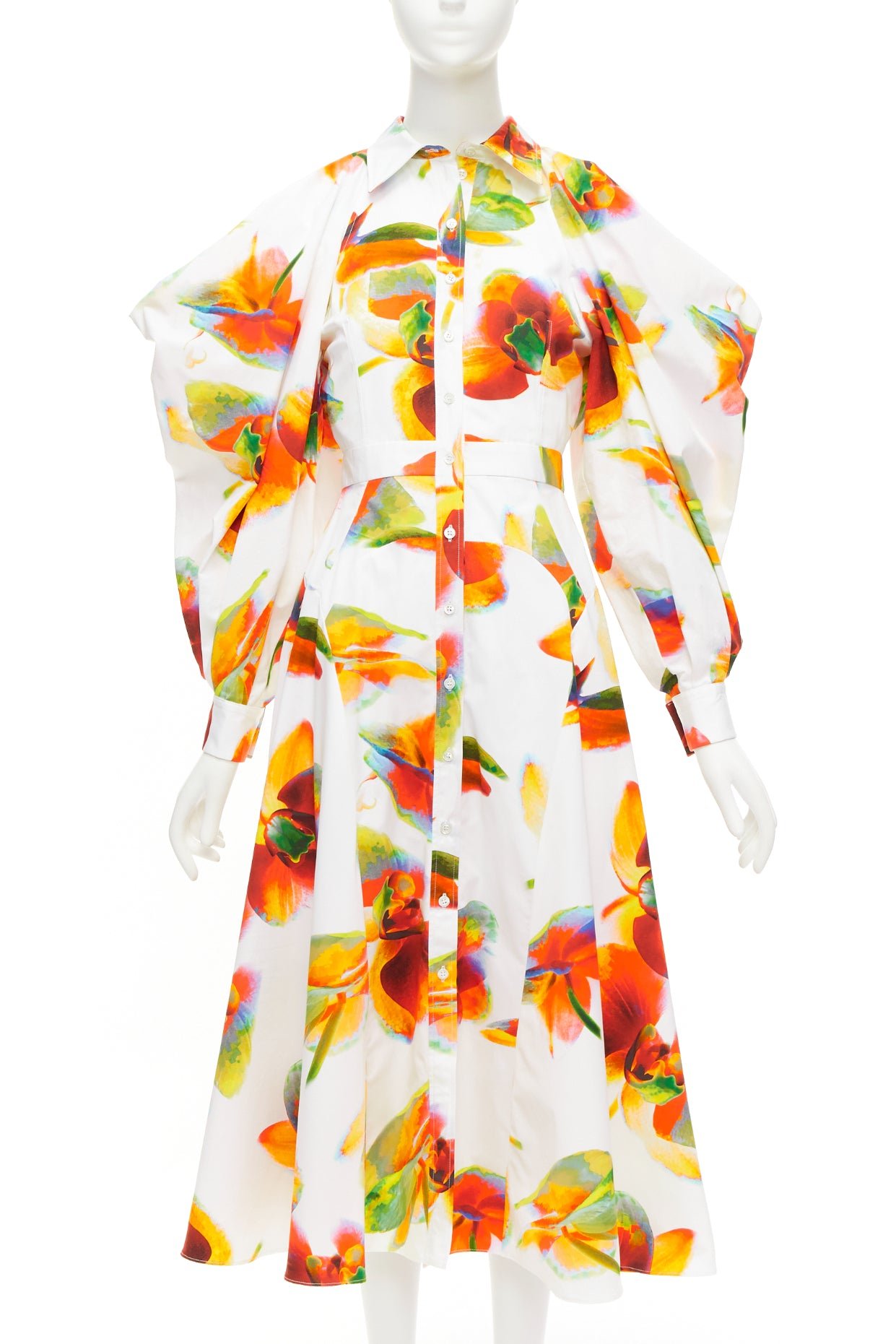 Alexander Mcqueen Orchid Shoulder Dress