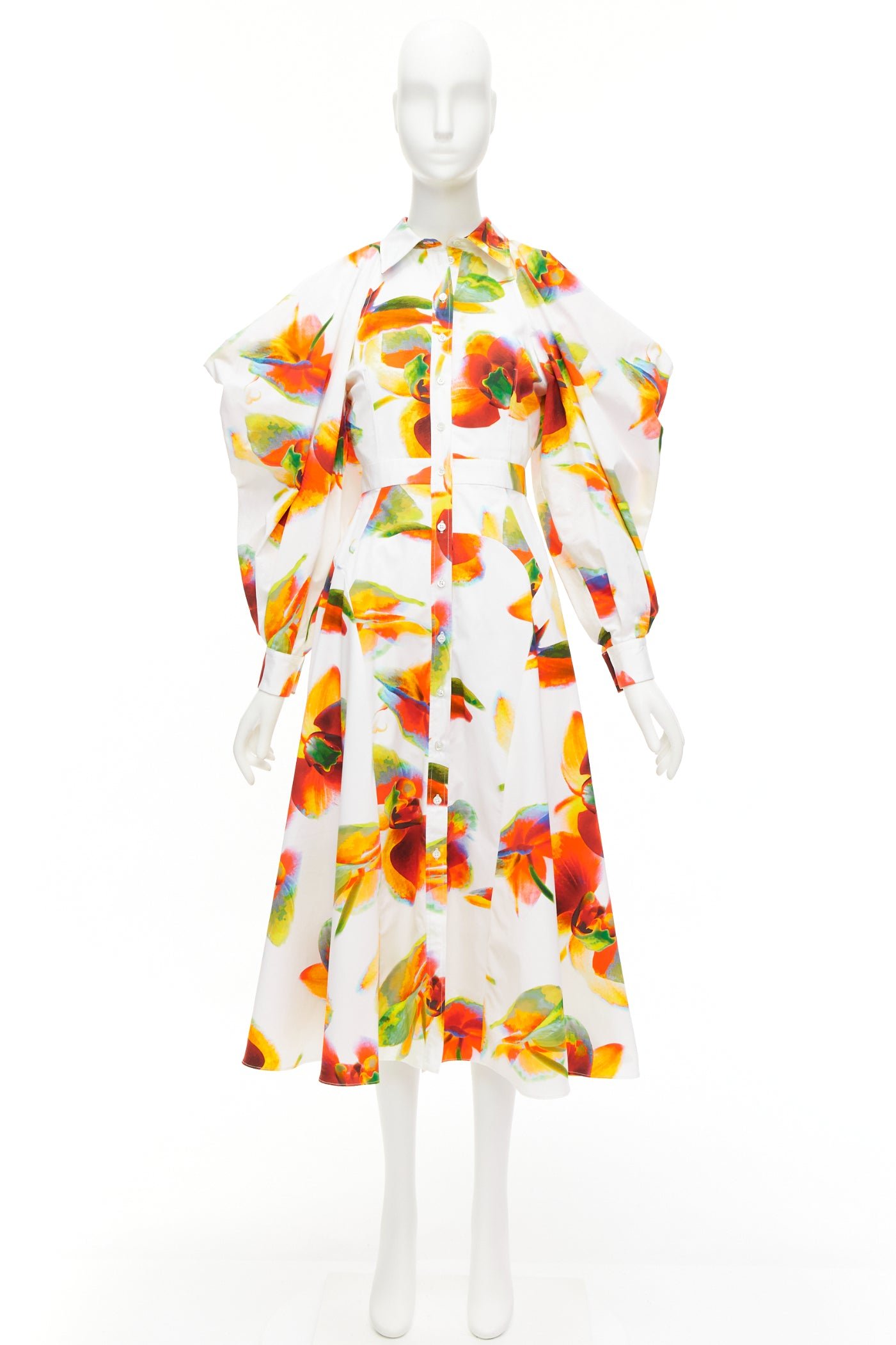 Alexander Mcqueen Orchid Shoulder Dress - Image 11