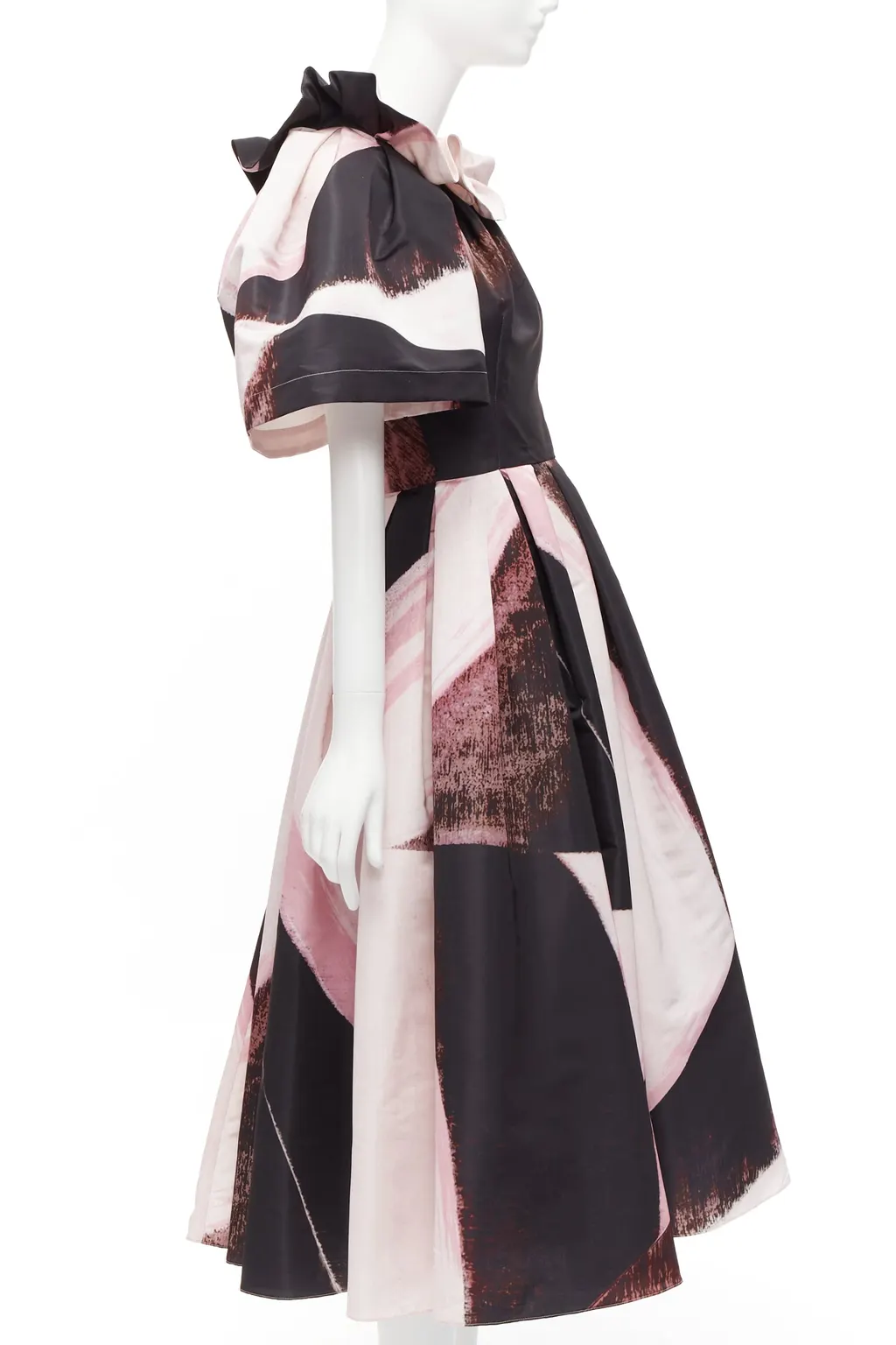 Alexander McQueen Brushstroke Gown Black Polyester Never worn - Model View