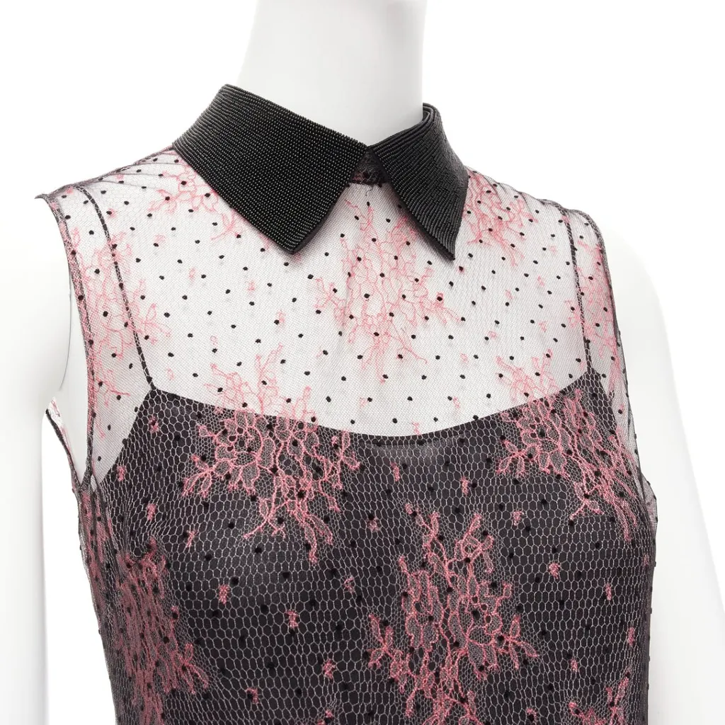 Dior Pink Lace Playsuit Pink Polyester Never worn - Back View