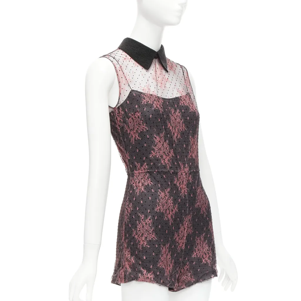 Dior Pink Lace Playsuit Pink Polyester Never worn - Inside View