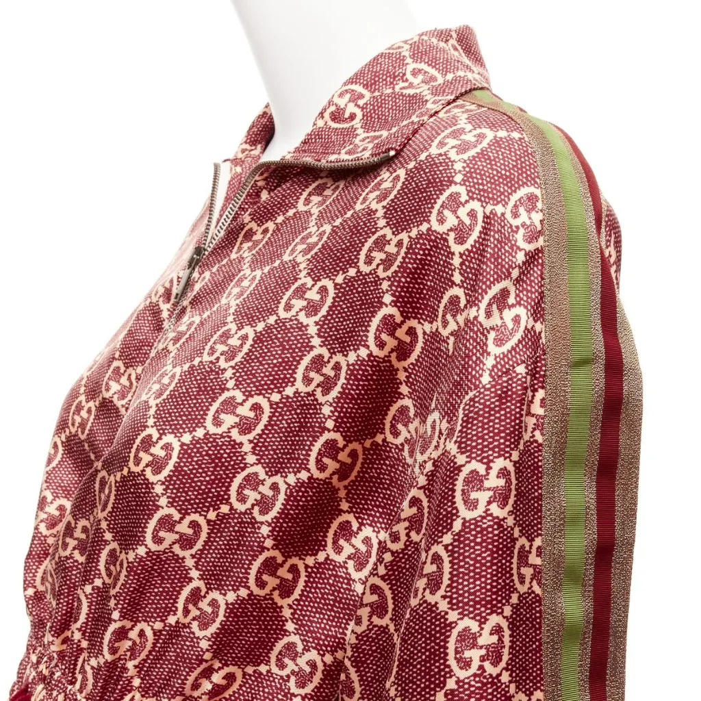 Gucci GG Monogram Dress Red Silk Very good - Back View