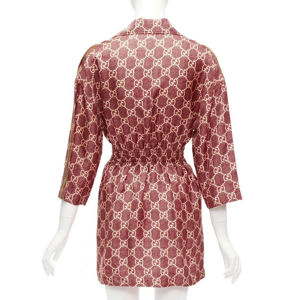 Gucci GG Monogram Dress Red Silk Very good - Box View