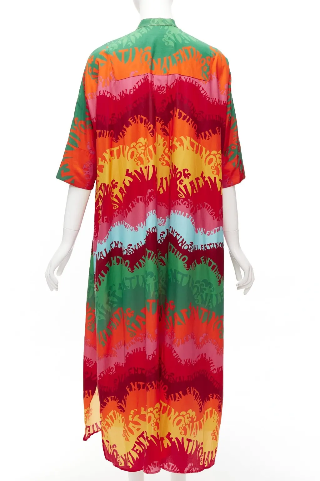 Valentino Rainbow Kaftan Dress MultiColor Silk Very good - Box View