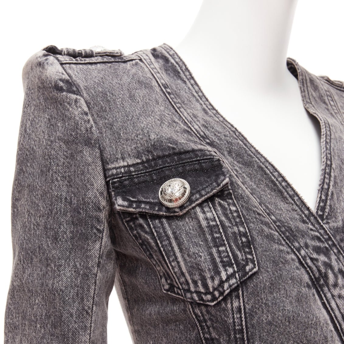 Balmain Acid Denim Dress - Back view