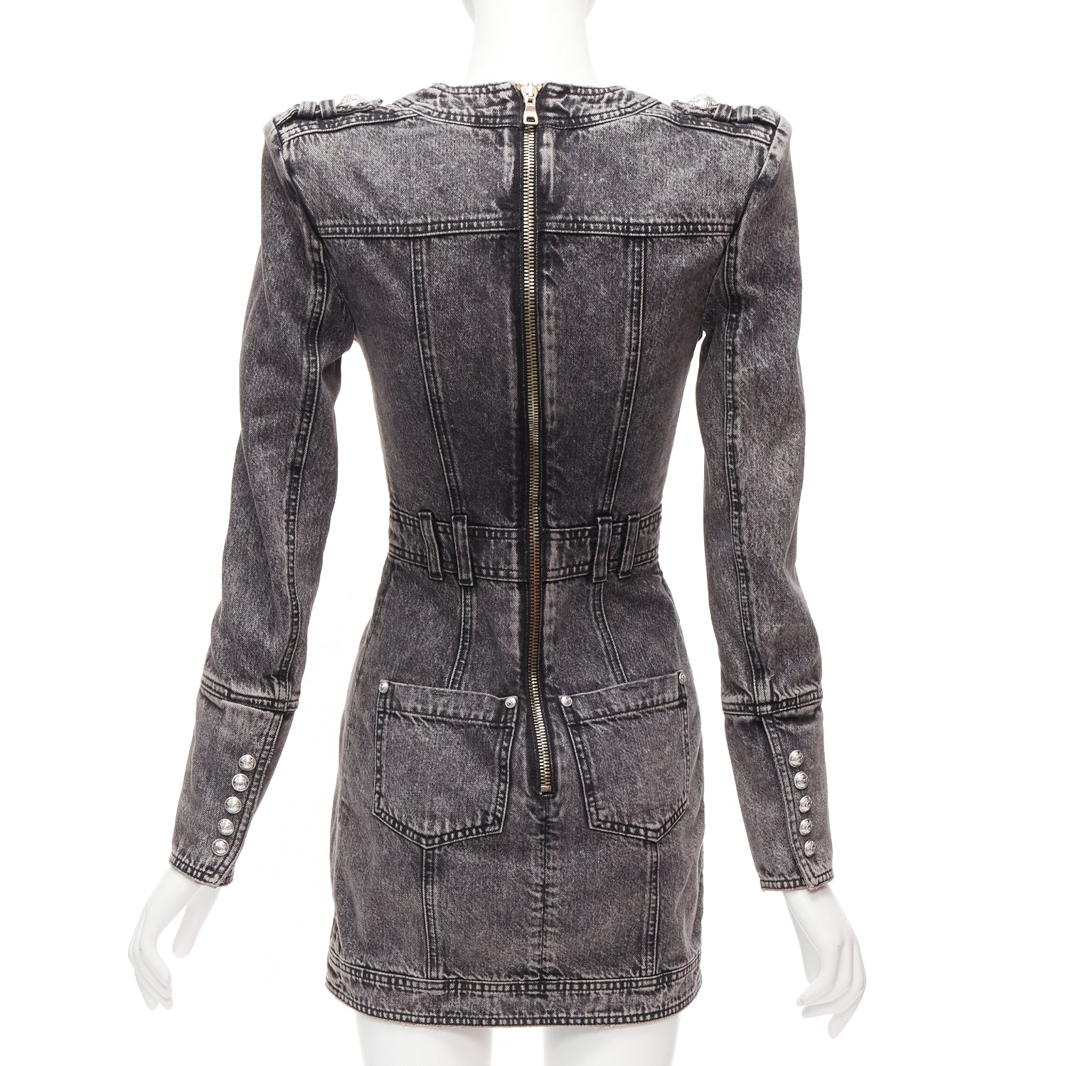 Balmain Acid Denim Dress - Side view