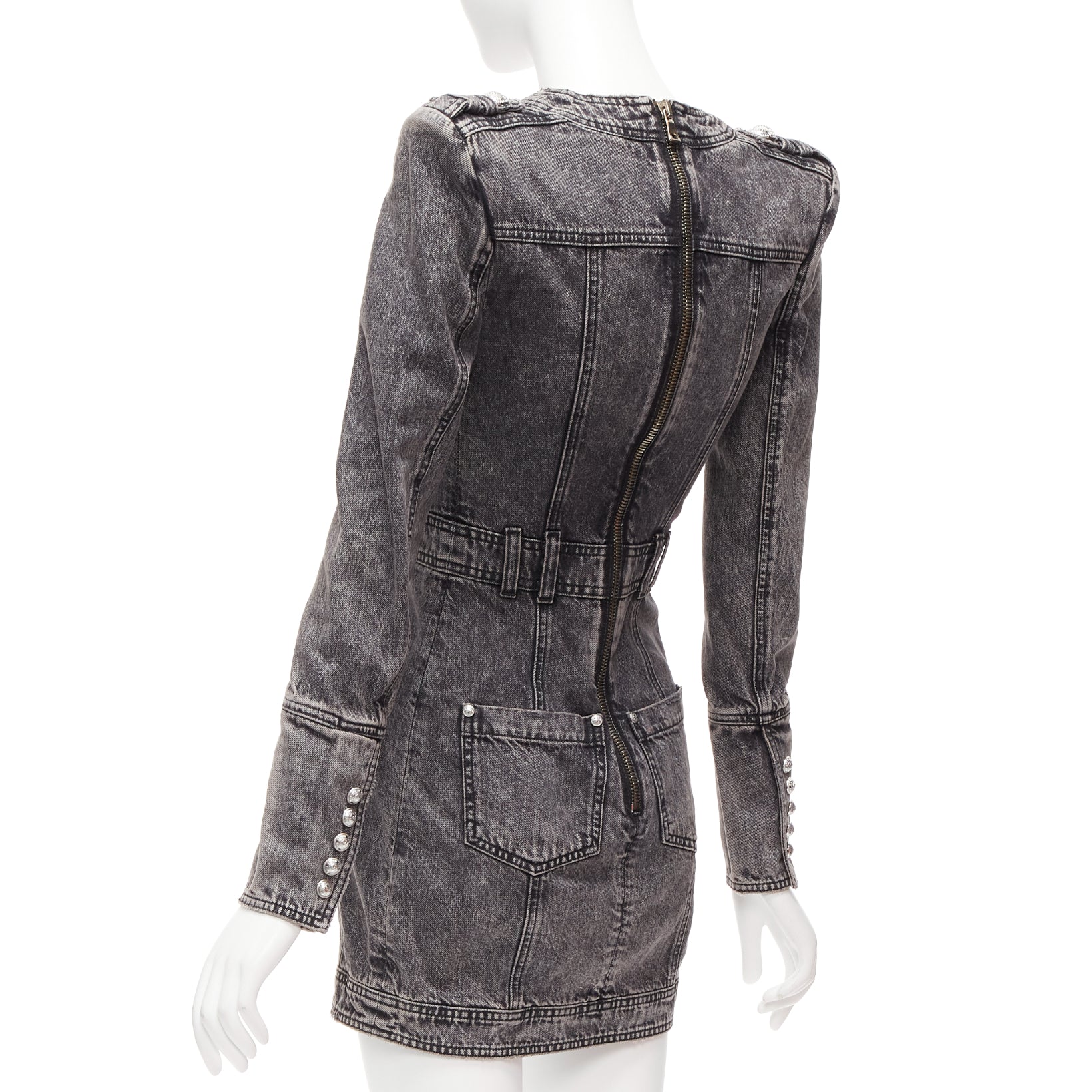 Balmain Acid Denim Dress - Detail 1