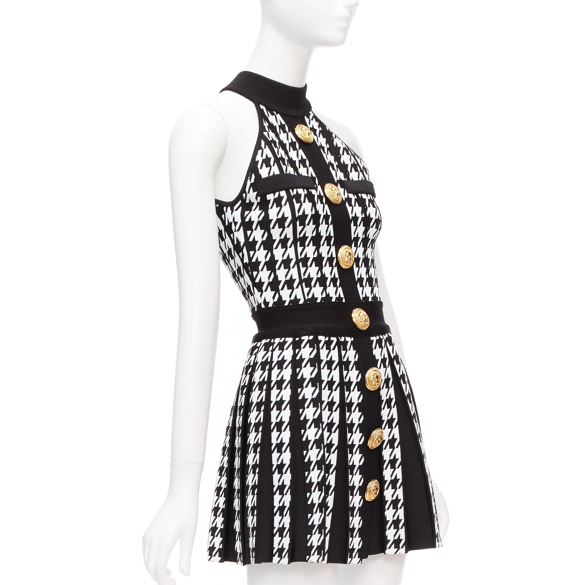 Balmain Houndstooth Halter Dress - Image 6