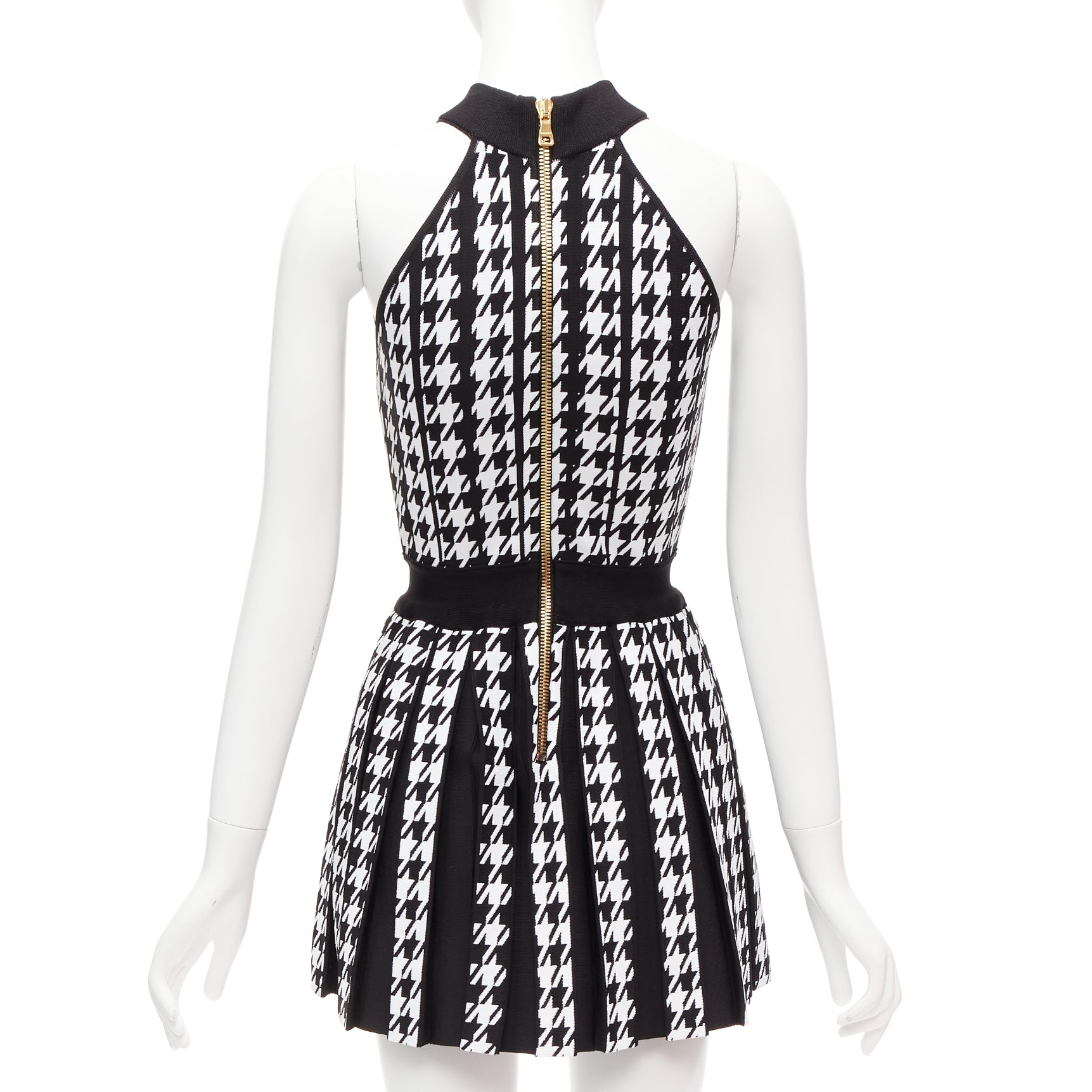 Balmain Houndstooth Halter Dress - Side view