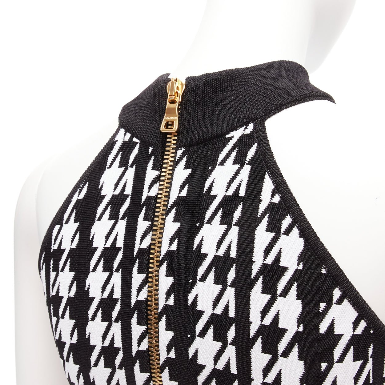 Balmain Houndstooth Halter Dress - Detail 2