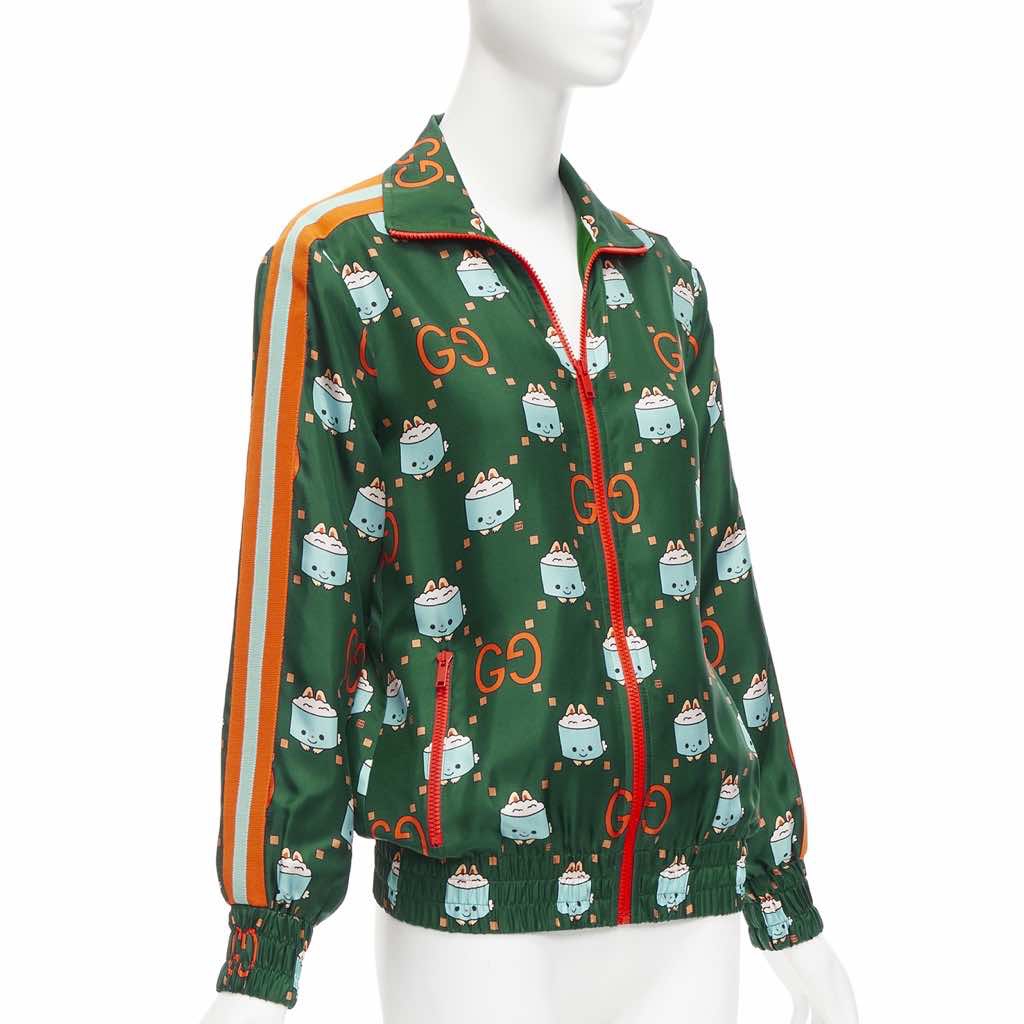 Gucci Green Orange Silk Jacket