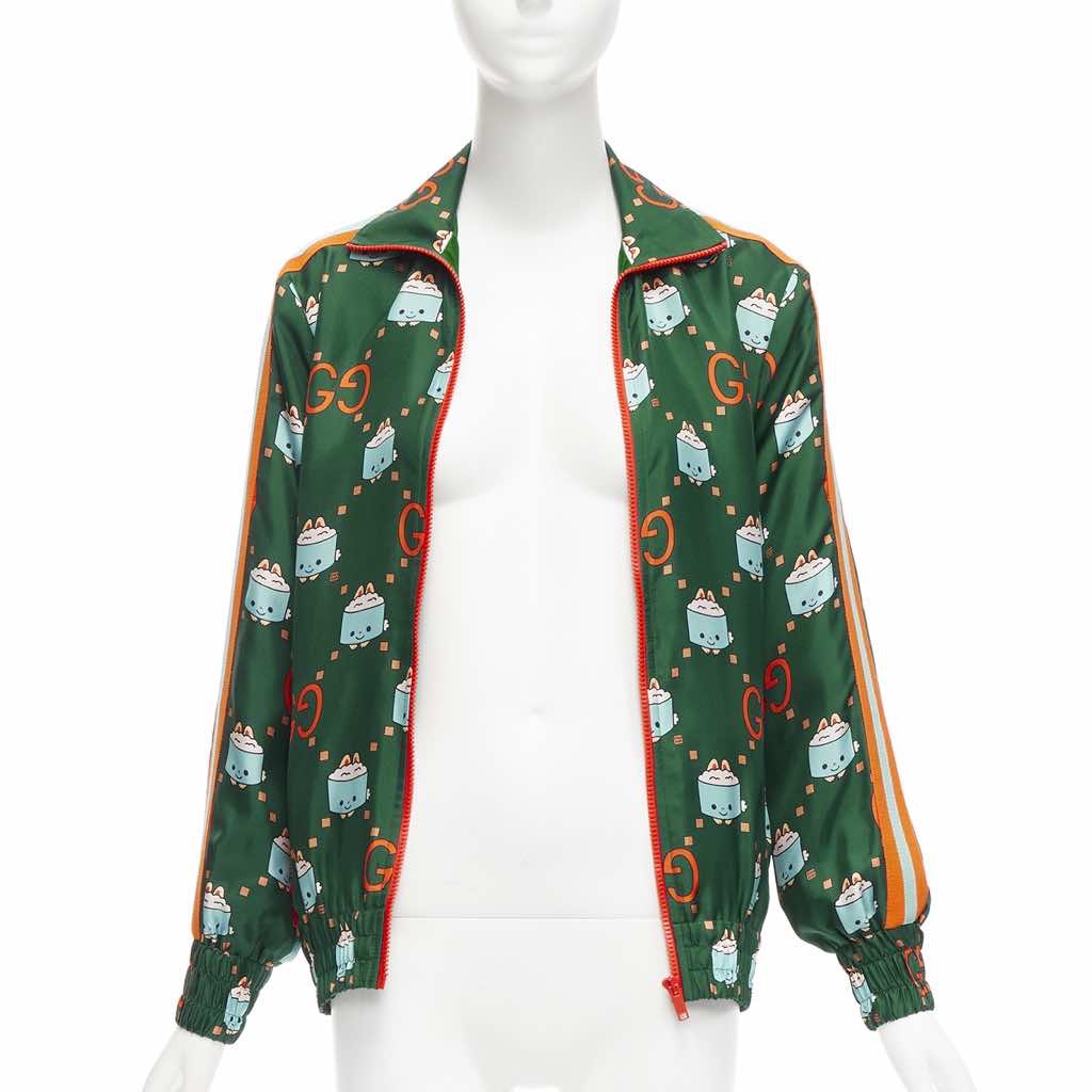 Gucci Green Orange Silk Jacket - 4