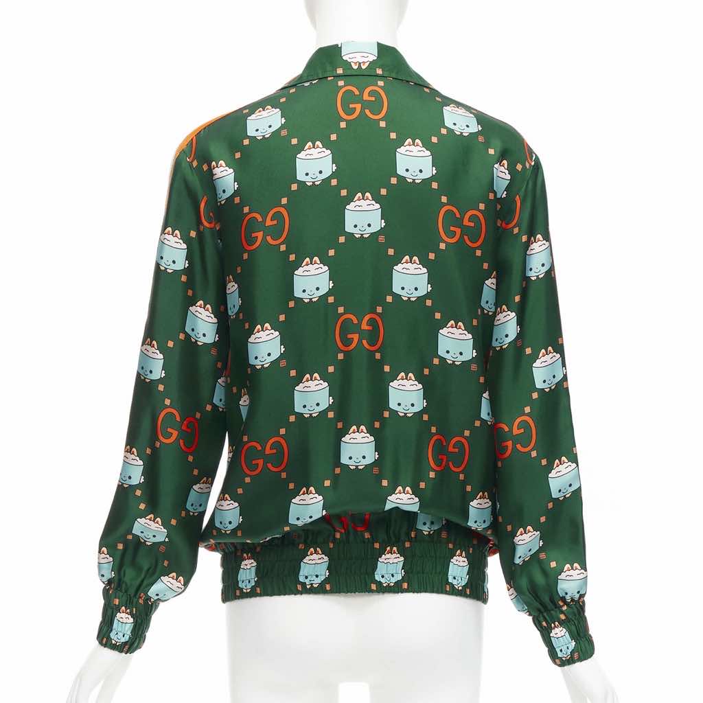 Gucci Green Orange Silk Jacket - Detail 1