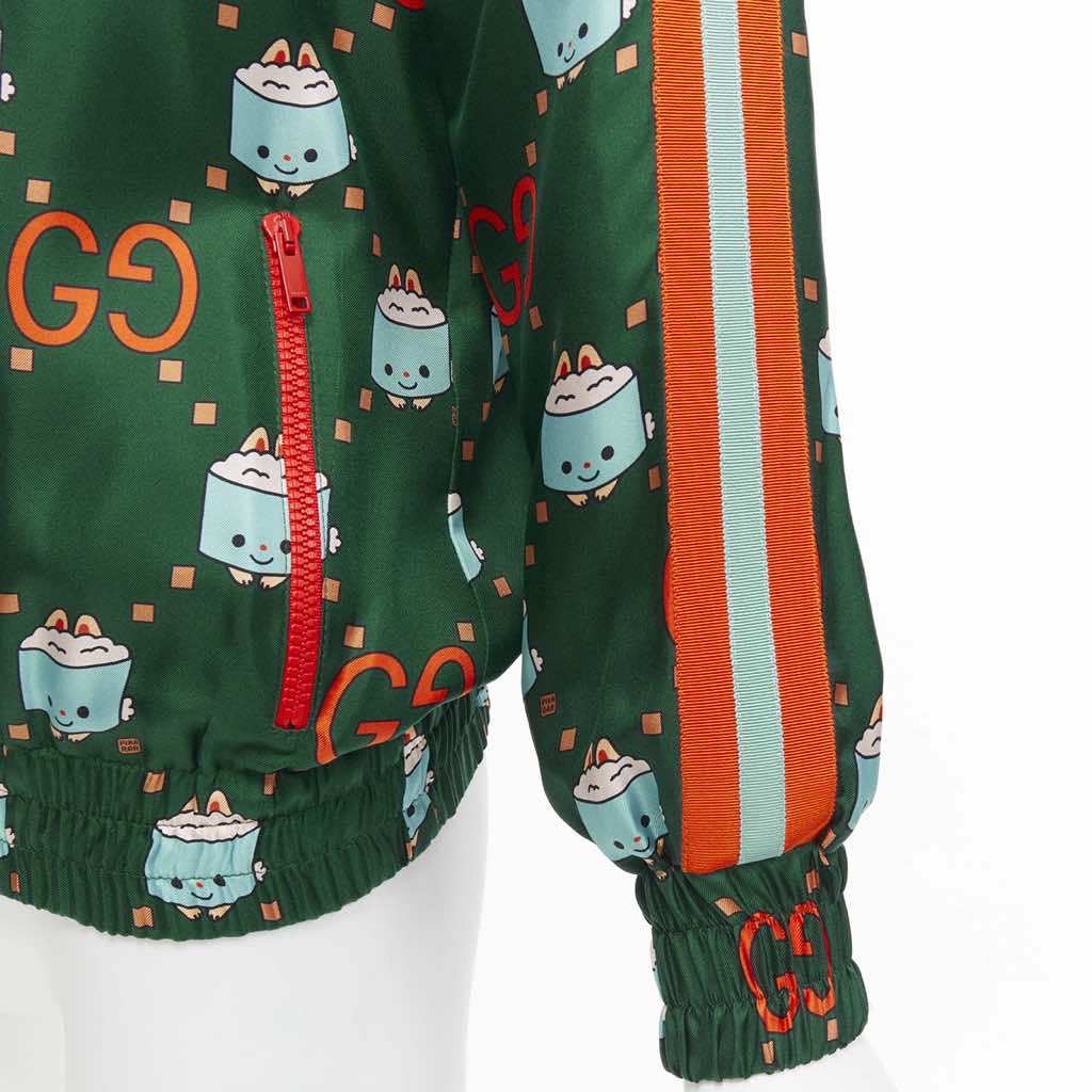 Gucci Green Orange Silk Jacket - Image 10