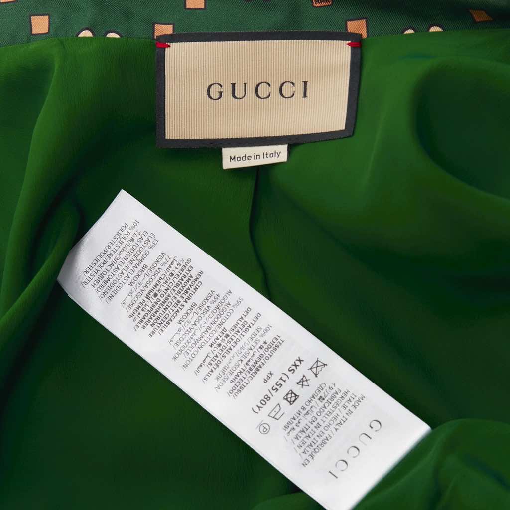 Gucci Green Orange Silk Jacket - Image 11
