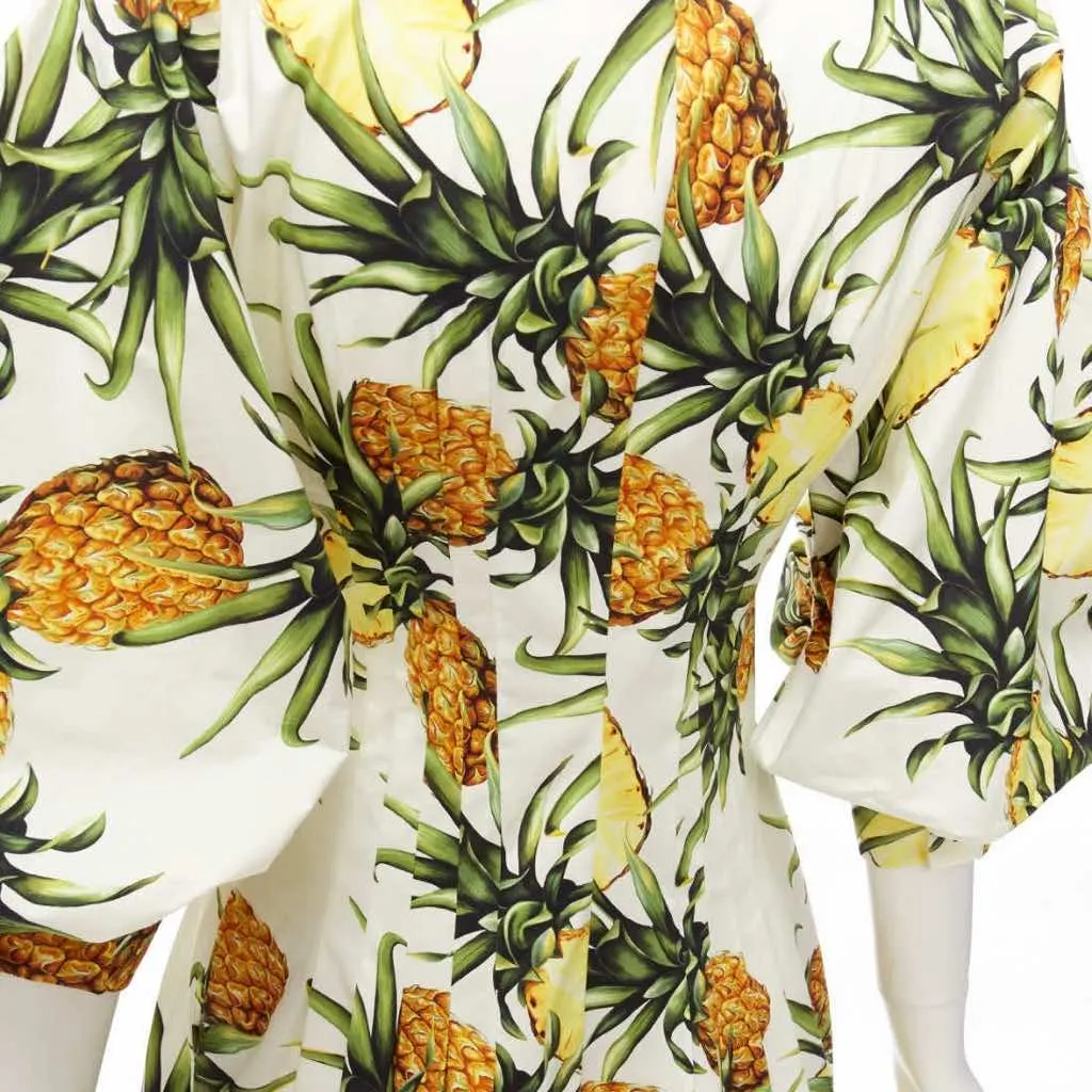 Oscar De La Renta Pineapple Puff Dress Yellow Cotton Never worn - Back View
