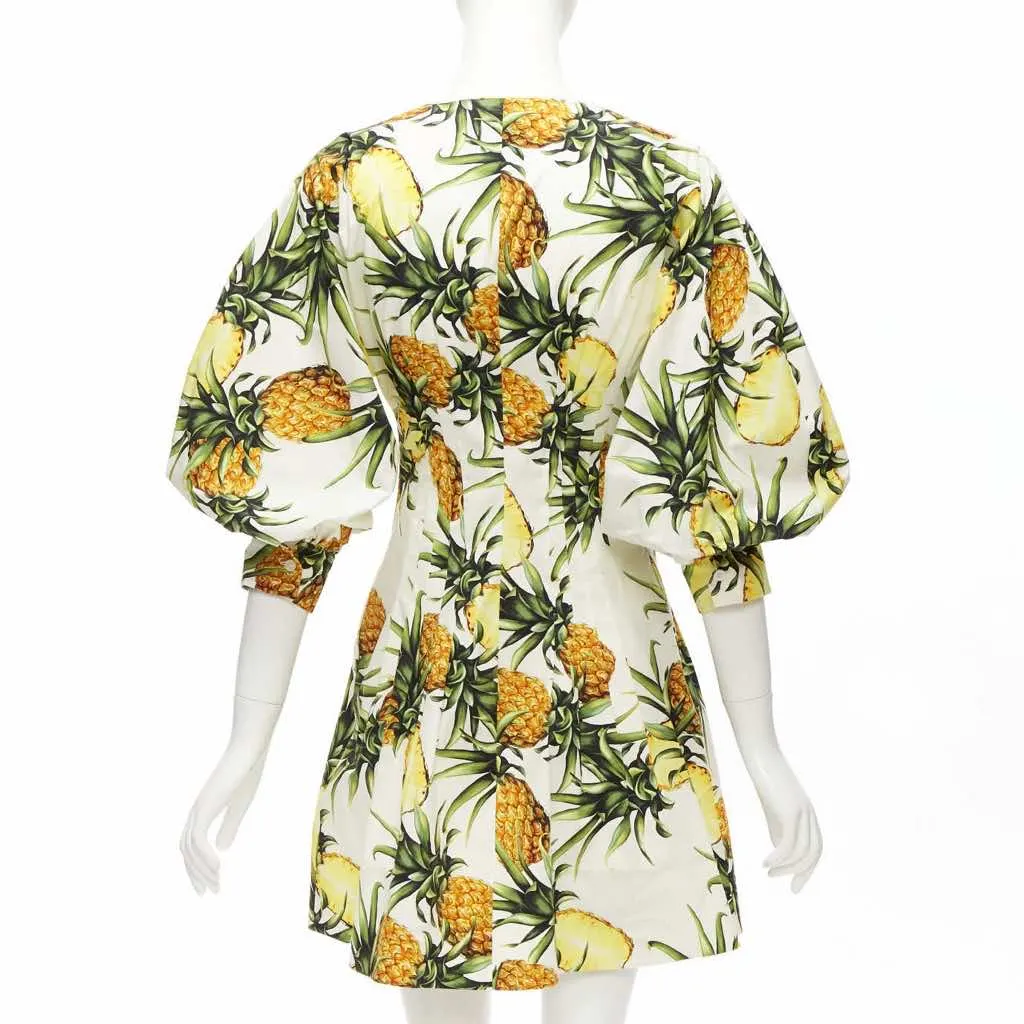 Oscar De La Renta Pineapple Puff Dress Yellow Cotton Never worn - Box View
