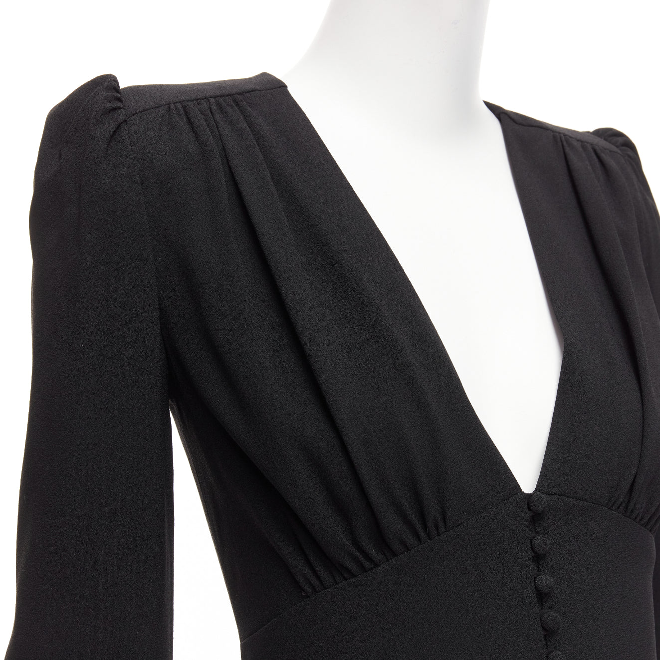 Saint Laurent Deep V Mini Dress - Back view