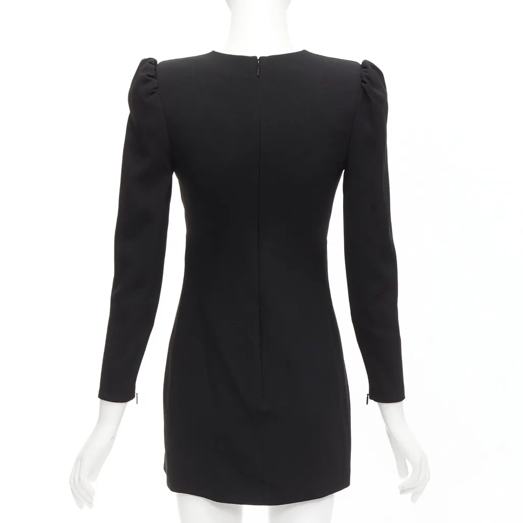 Saint Laurent Deep V Mini Dress Black Acetate Never worn - Box View