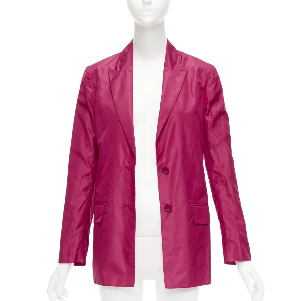 Valentino Pink Silk Cinched Blazer Purple Silk Very good - Front View