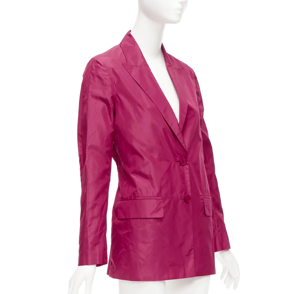 Valentino Pink Silk Cinched Blazer Purple Silk Very good - Model View