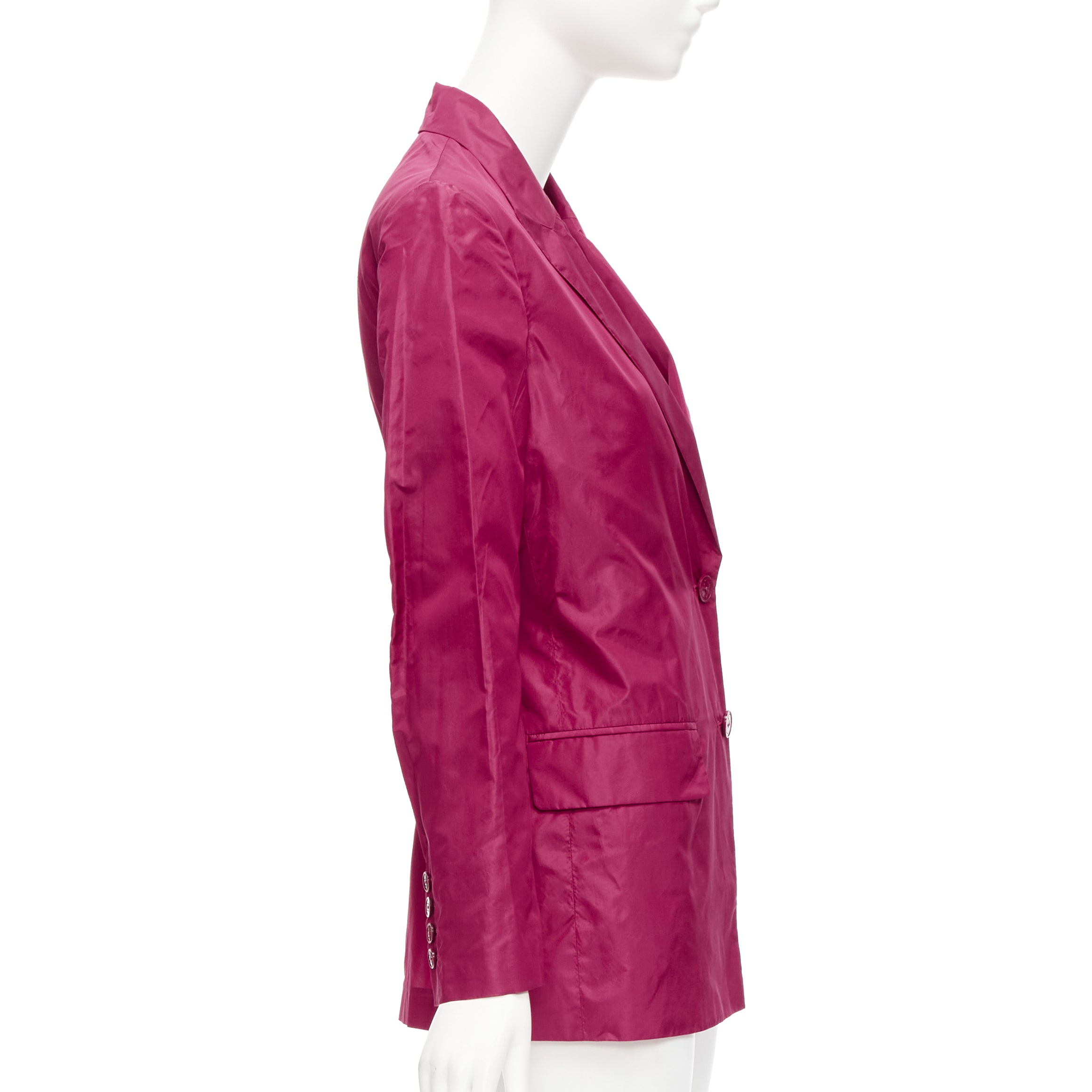 Valentino Garavani Pink Silk Cinched Blazer - Side view
