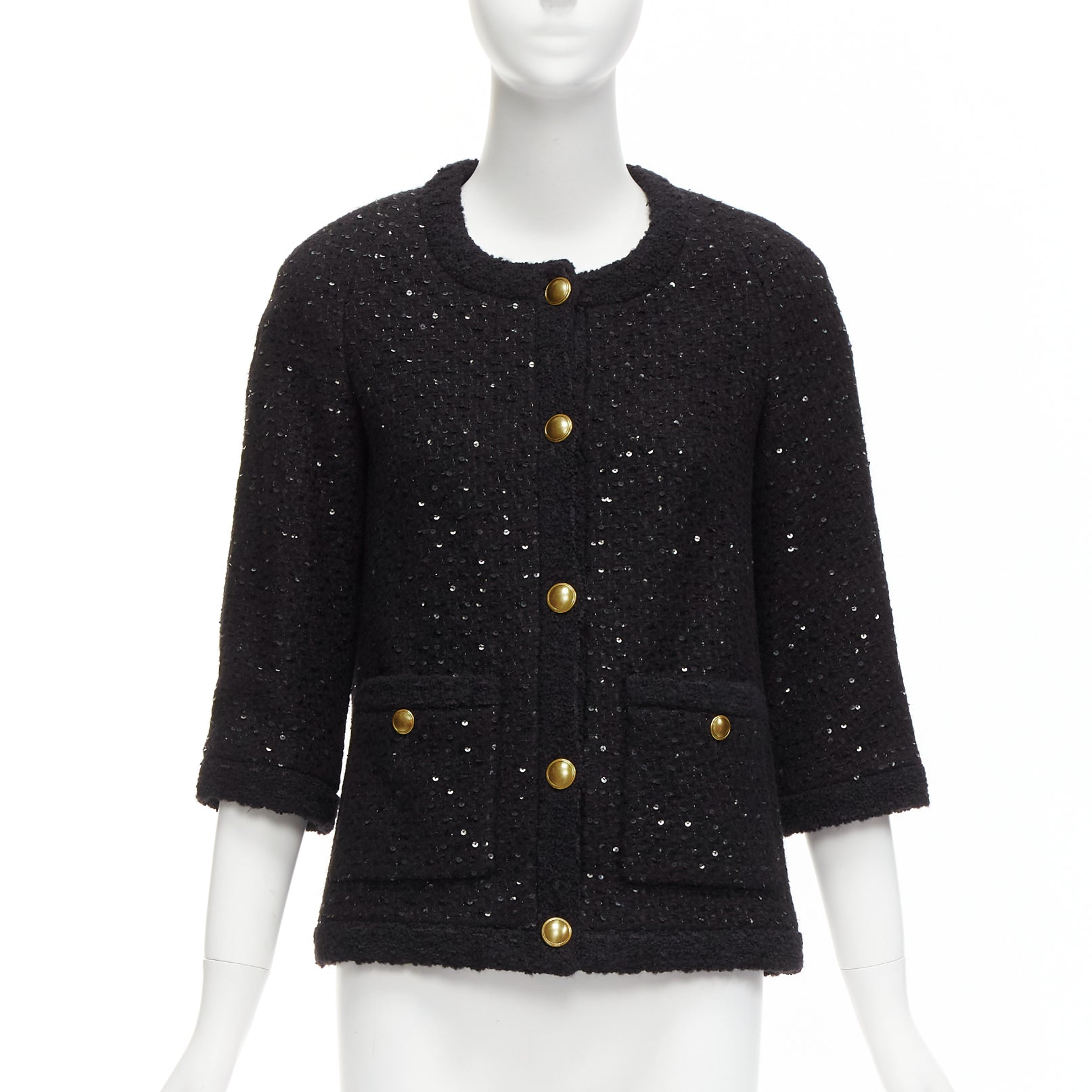 Saint Laurent Black Wool Tweed Jacket