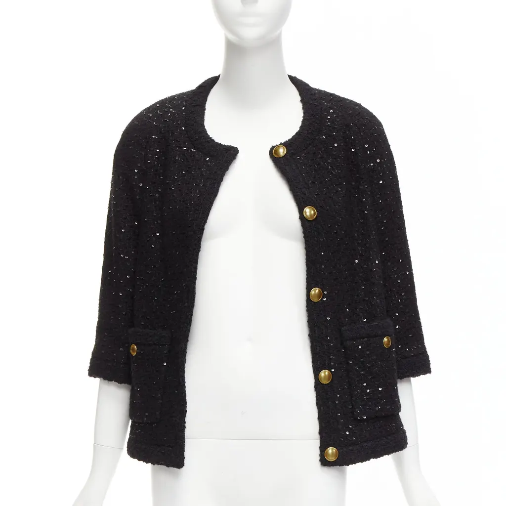 Saint Laurent Black Wool Tweed Jacket Black Wool Never worn - Inside View