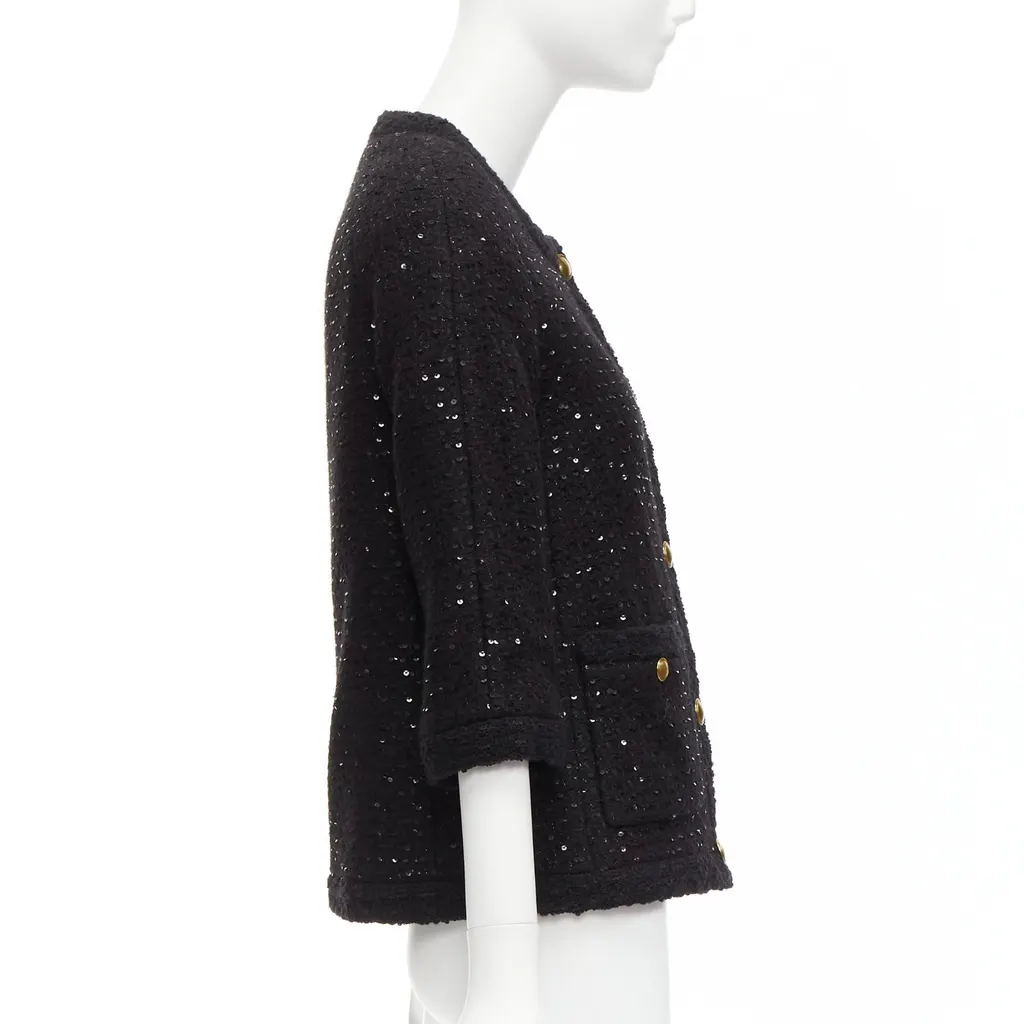 Saint Laurent Black Wool Tweed Jacket Black Wool Never worn - Box View