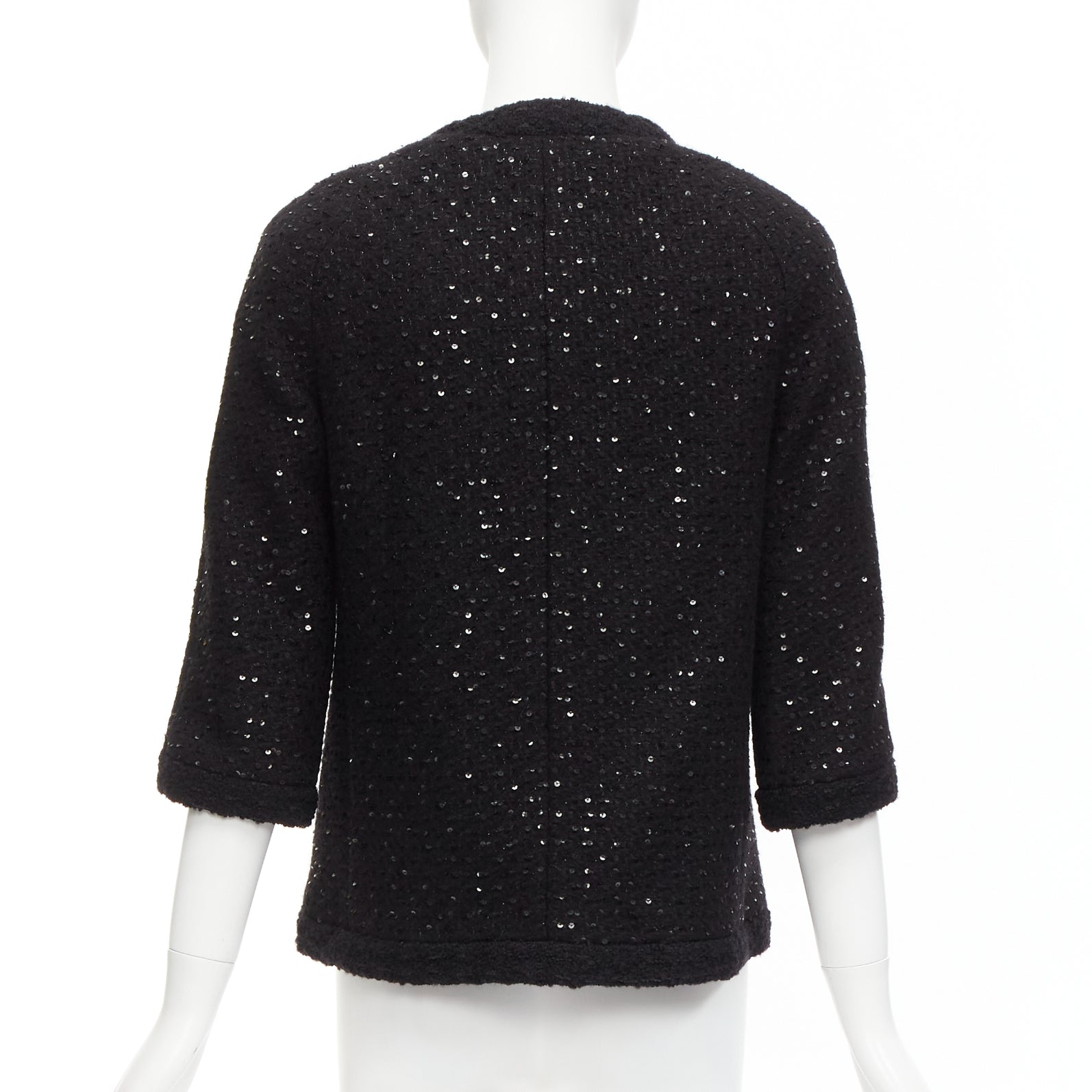 Saint Laurent Black Wool Tweed Jacket - Detail 1