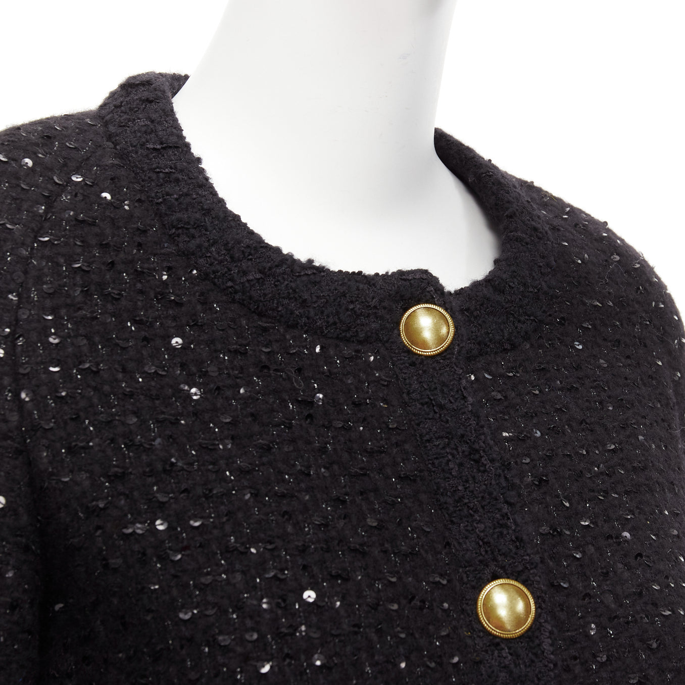 Saint Laurent Black Wool Tweed Jacket - Image 10