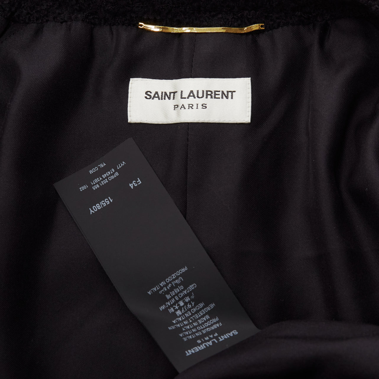 Saint Laurent Black Wool Tweed Jacket - Image 11