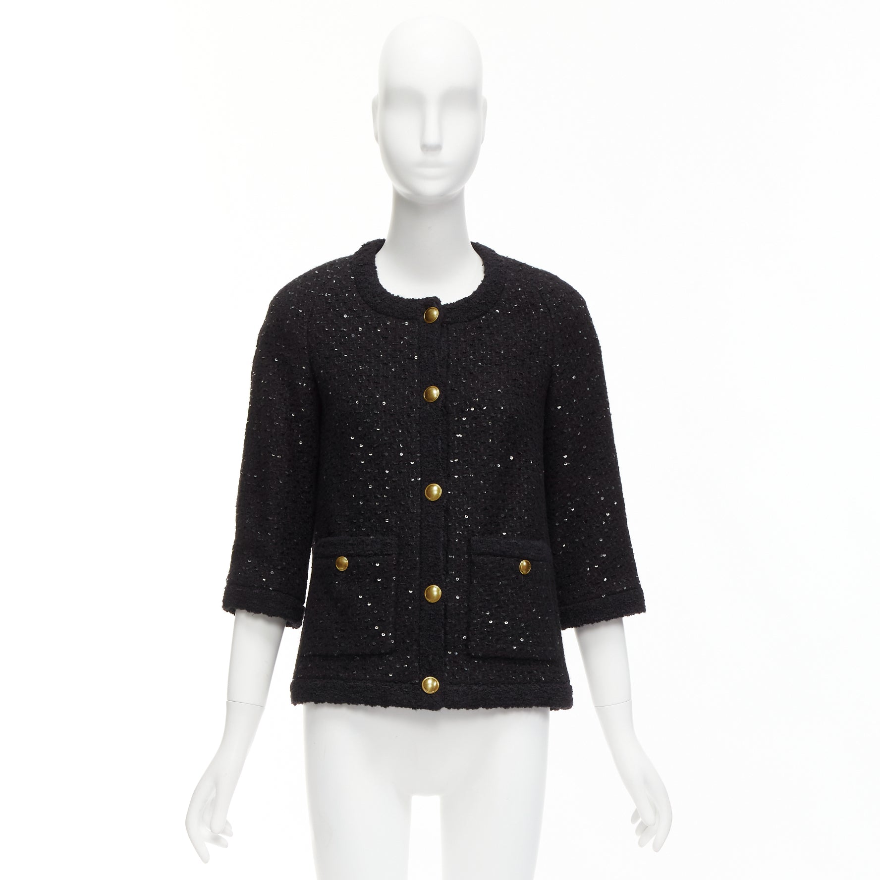 Saint Laurent Black Wool Tweed Jacket - Image 12