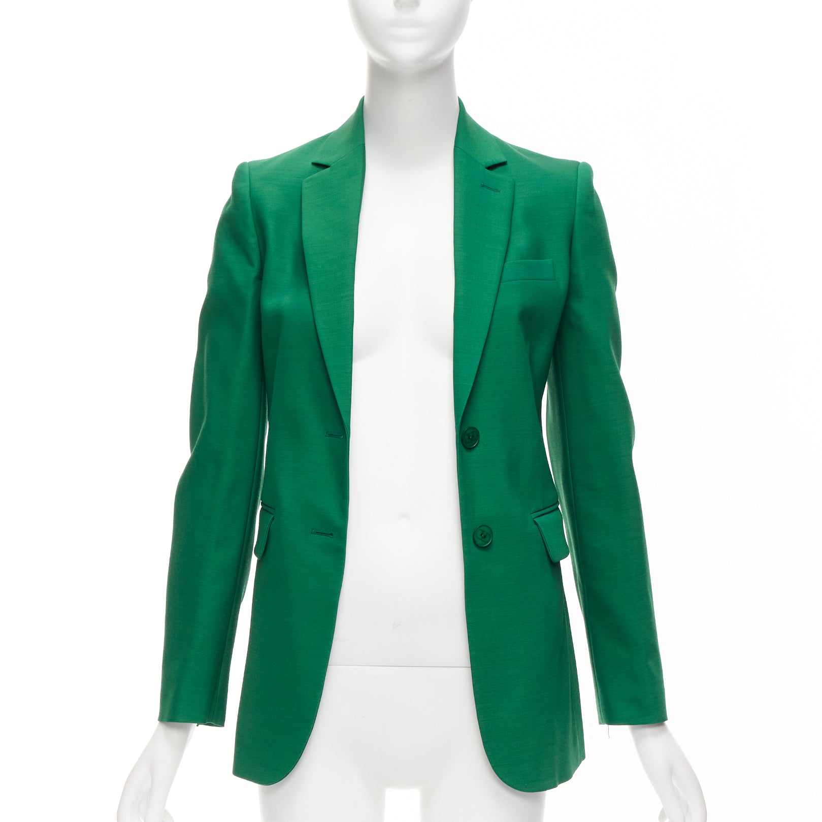 Valentino Garavani Green Wool Silk Blazer - Image 6