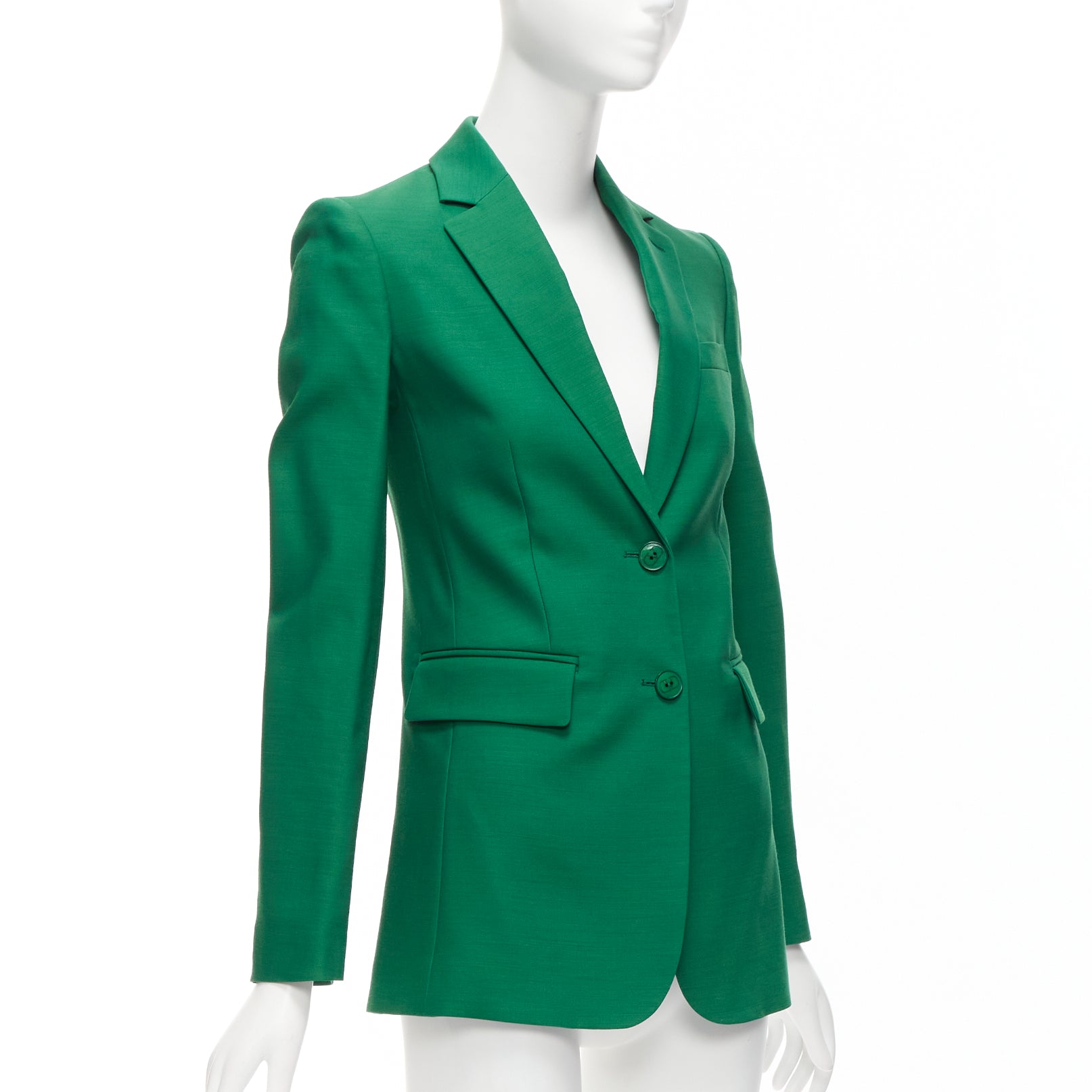 Valentino Garavani Green Wool Silk Blazer - 4