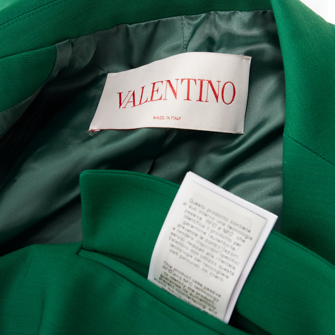 Valentino Garavani Green Wool Silk Blazer - Image 11