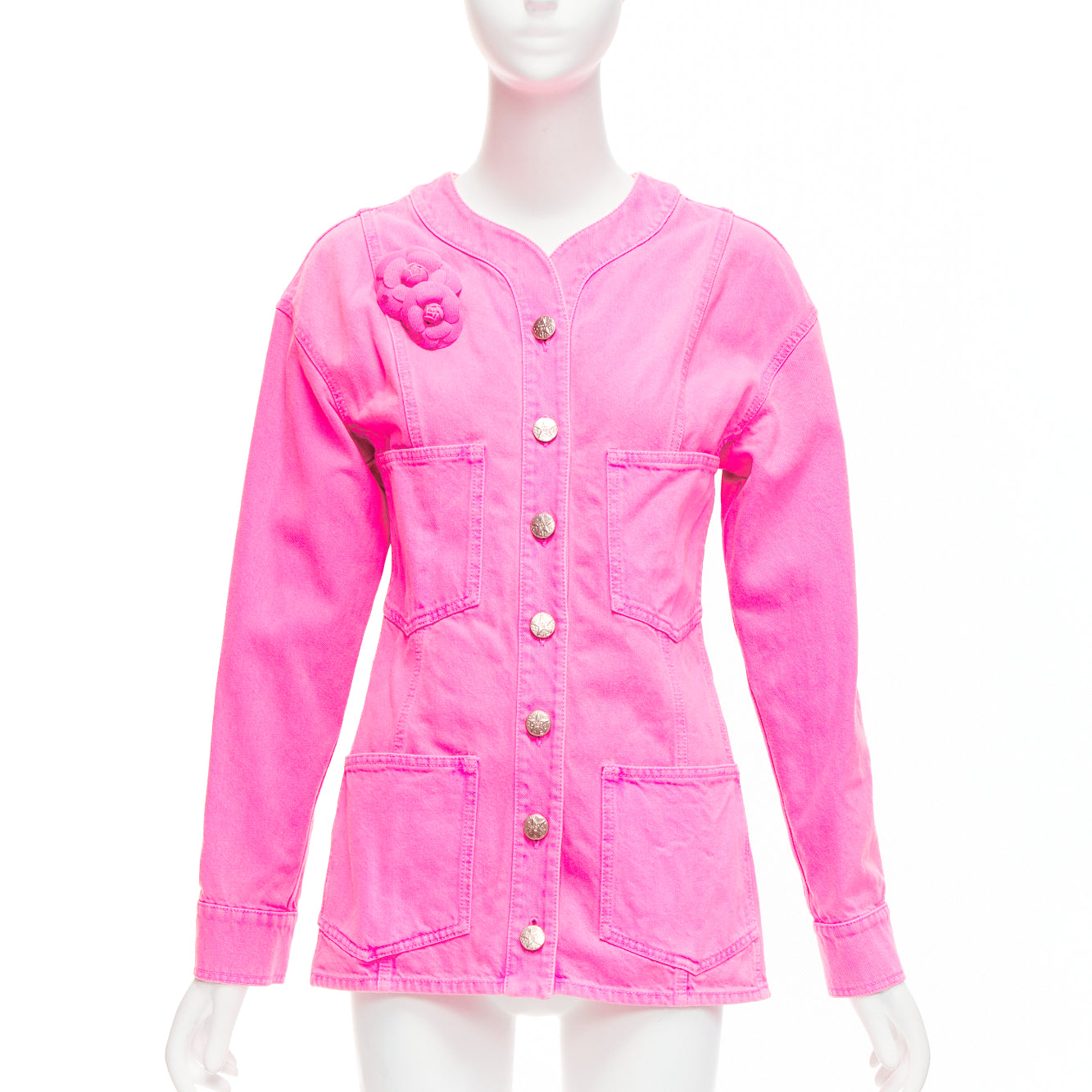 Chanel Pink Cotton Camellia Jacket
