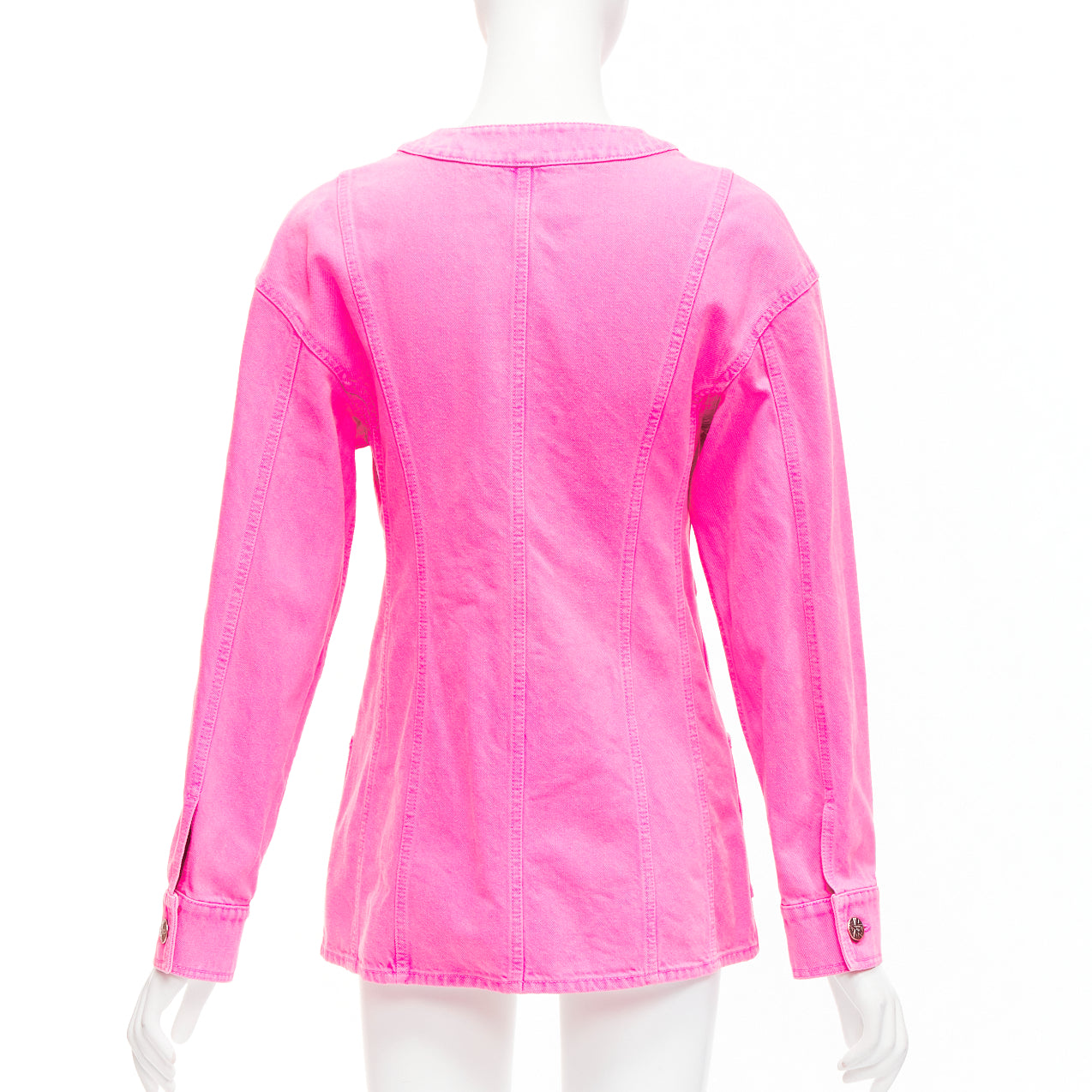 Chanel Pink Cotton Camellia Jacket - Detail 1