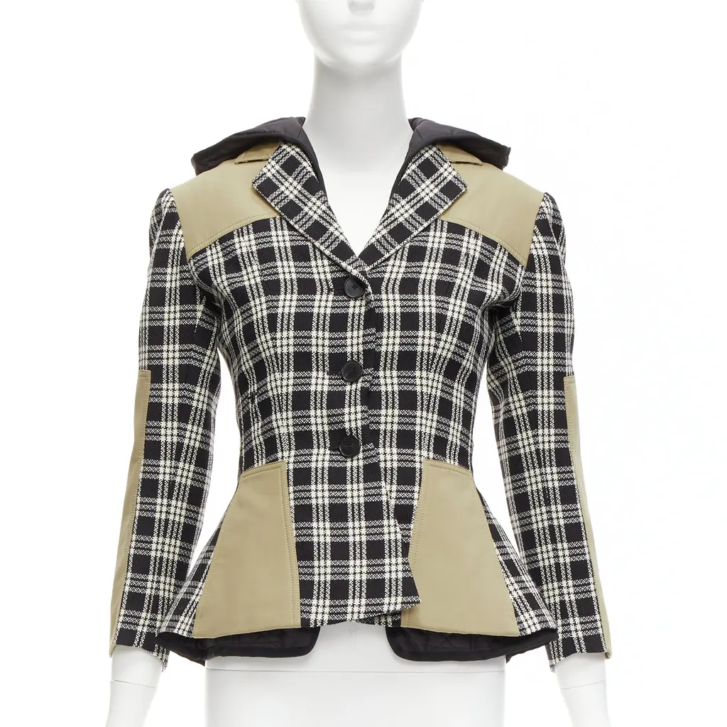 Dior Black White Wool Jacket Black Wool Never worn - Front View