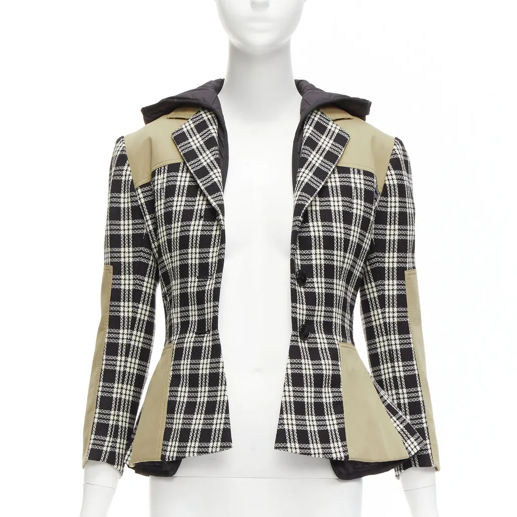 Dior Black White Wool Jacket Black Wool Never worn - Inside View