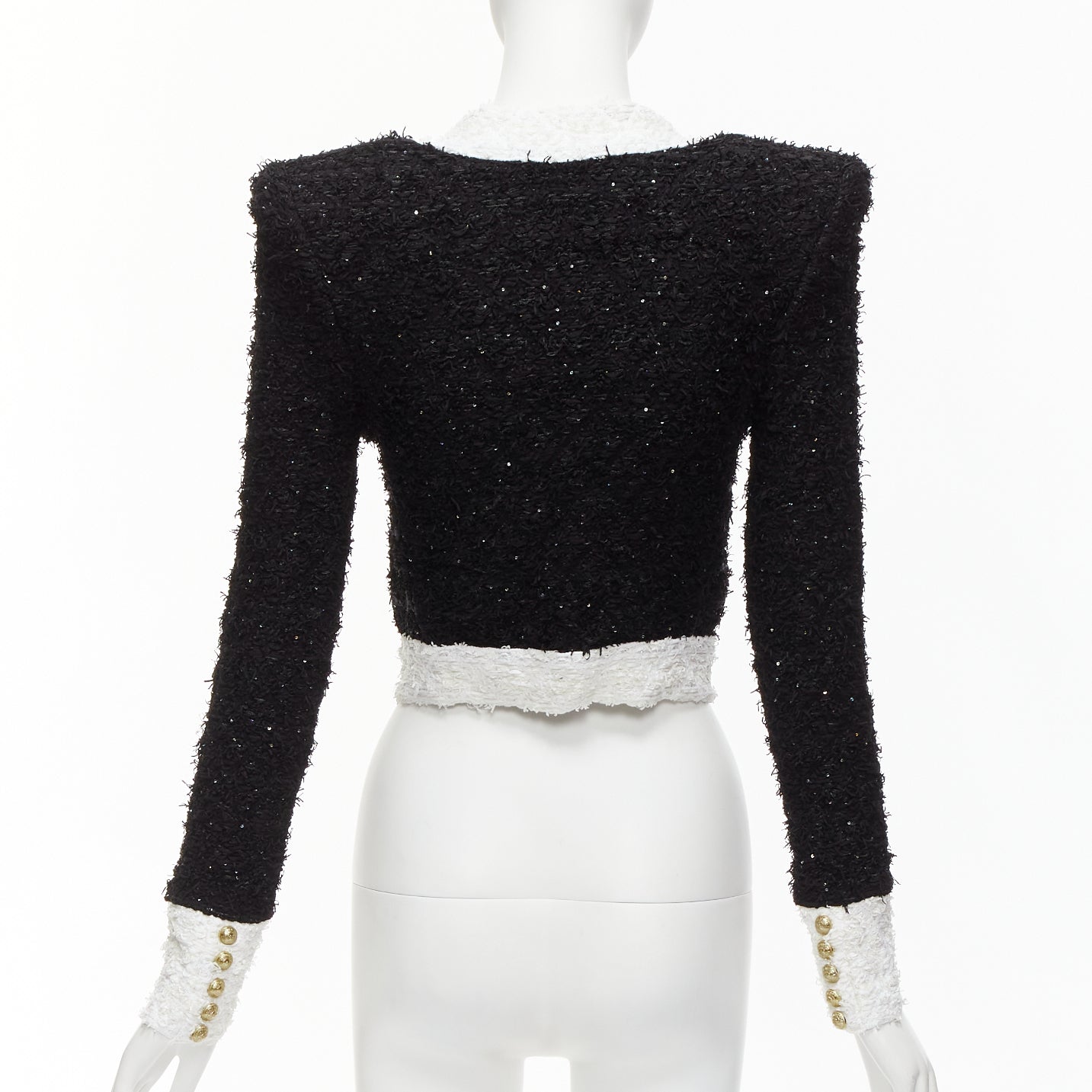 Balmain Black White Tweed Blazer - Detail 1