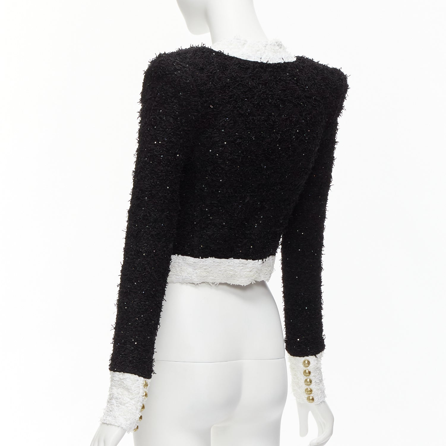 Balmain Black White Tweed Blazer - Detail 2