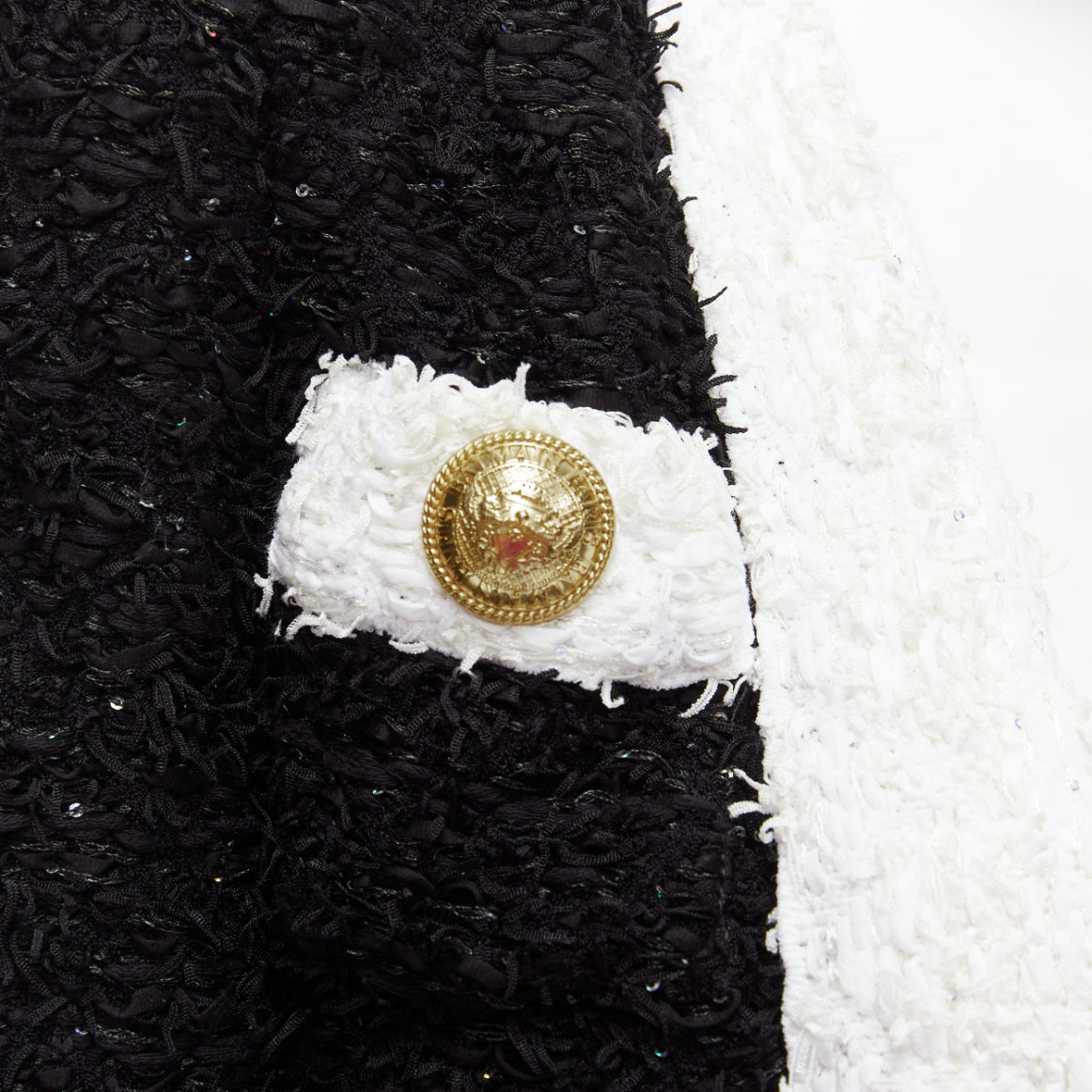 Balmain Black White Tweed Blazer - Image 10