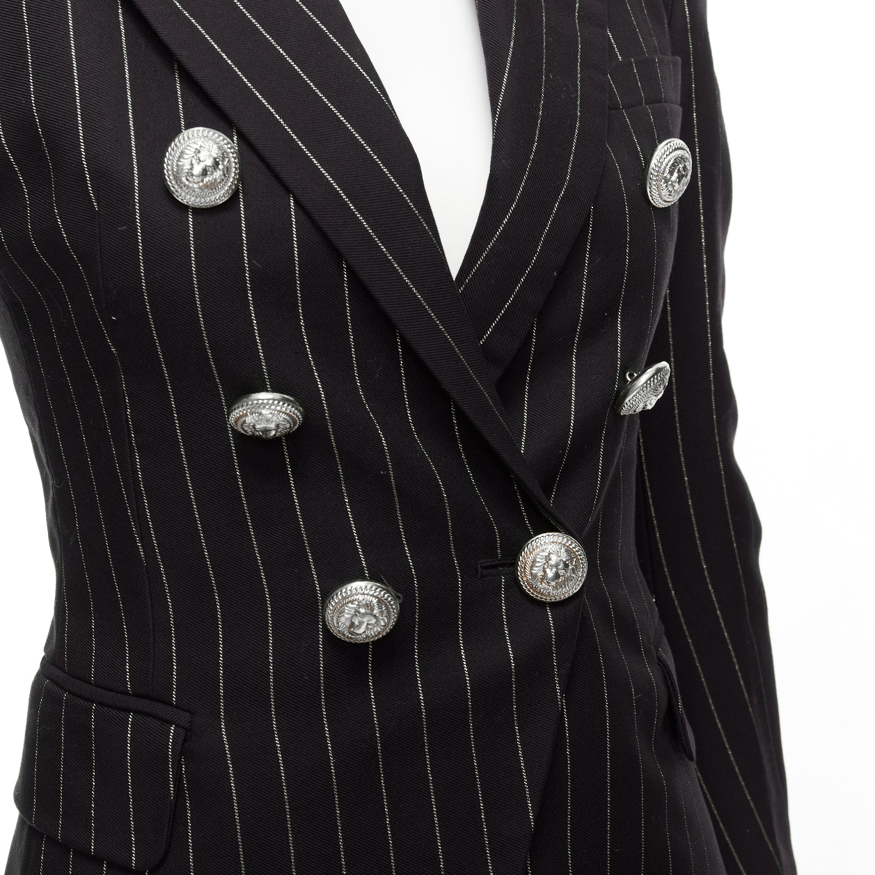 Balmain Gold Striped Blazer - Back view