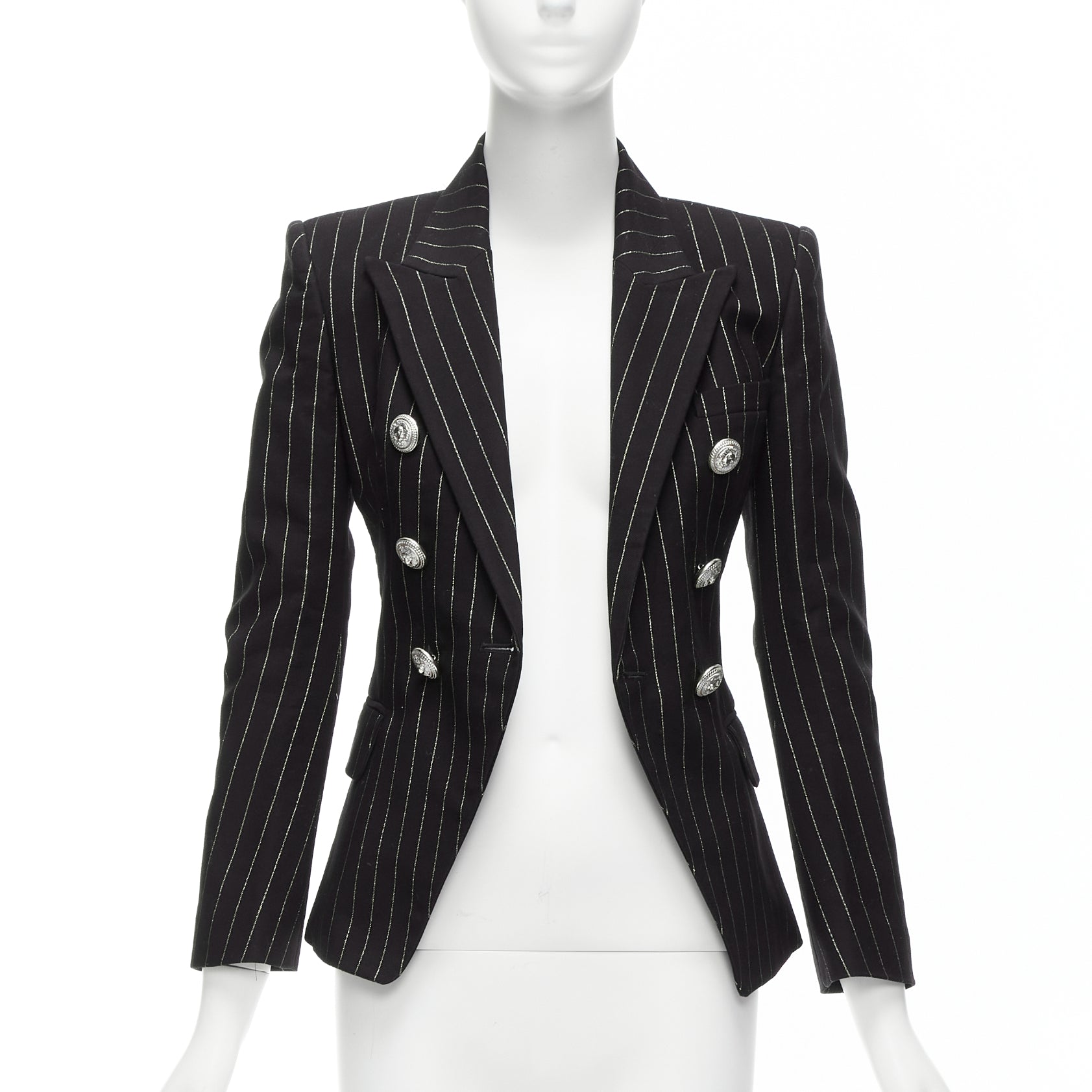 Balmain Gold Striped Blazer - Image 6