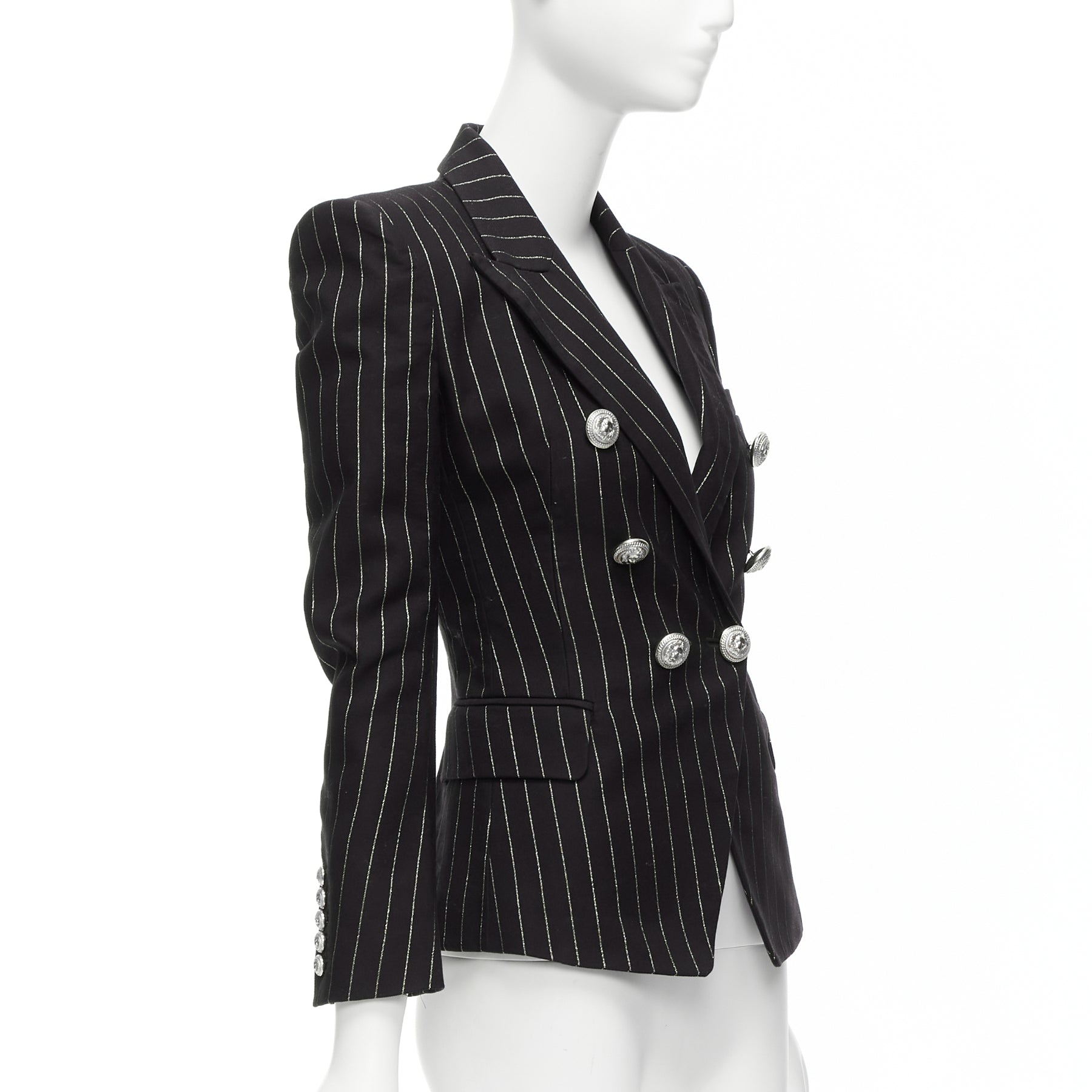 Balmain Gold Striped Blazer - 4