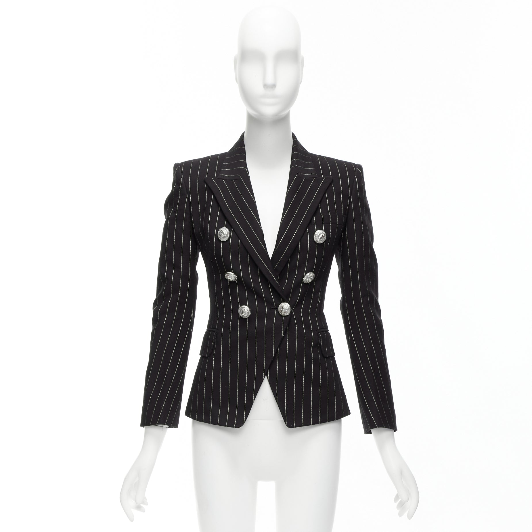 Balmain Gold Striped Blazer - Image 12