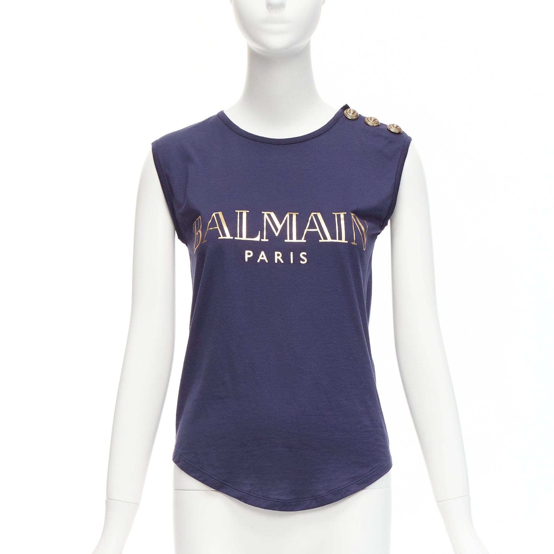 Balmain Foil Logo Tank